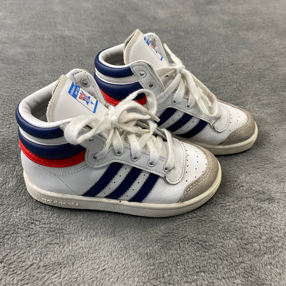 Adidas Sneakers Top Ten Hi Kids 9K White Navy Red Basketball High Top Retro